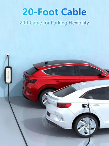 Miniatura 5 de Cargador EV, 16Amp 110V/240V Portátil Nivel 1 Nivel 2 Estación de carga de vehículos eléctricos con enchufe NEMA 6-20 y adaptador NEMA 5-15