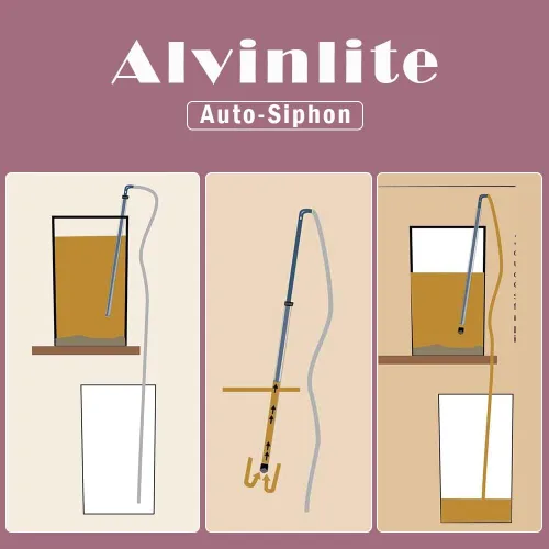 Miniatura 6 de Alvinlite Kit de fabricación de filtros de botella de vino de mini sifón automático, suministros de manguera de sifón para cerveza y vino 01