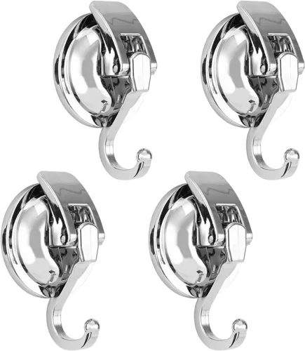 Miniatura 13 de Colgador de corona, chapado en negro, pulido con súper succión para ventanas de vidrio, cocina, baño y baño, paquete de 6, plástico ABS