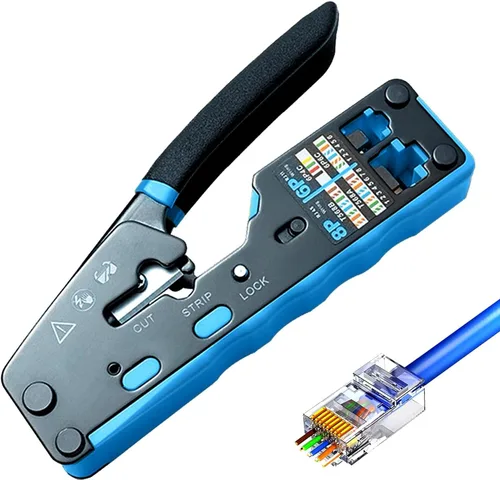 Miniatura 3 de Gaobige Kit de herramientas de red, Cat6 Cat5e Cat5 Herramienta de prensado RJ45 Kit de herramientas de crimpado, Pass Through rj45 Crimper, Wire