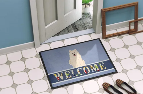 Miniatura 4 de Caroline's Treasures BB5611MAT Samoyed - Felpudo de bienvenida de 18 x 27 pulgadas, para interiores y exteriores, para entrada, antideslizante