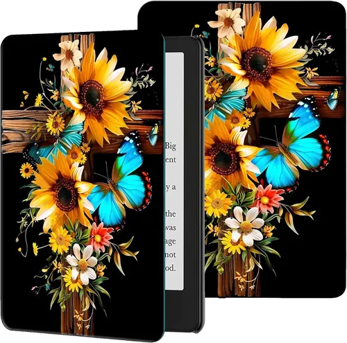 Miniatura 36 de Funda para Kindle de 6 pulgadas (11.ª generación, versión 2024/2022) delgada de piel sintética, ajustable, multiángulo, Smart Shell con función