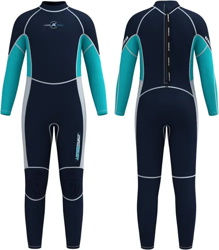 Miniatura 7 de Traje de neopreno para niños y niñas, con cremallera trasera de 0.118 pulgadas, traje de baño térmico de neopreno para buceo, natación, deportes