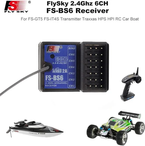 Miniatura 7 de Globact Flysky FS-BS6 Receptor 2.4Ghz 6CH AFHDS2 para Flysky FS-GT5 RC Transmisor de barco de coche