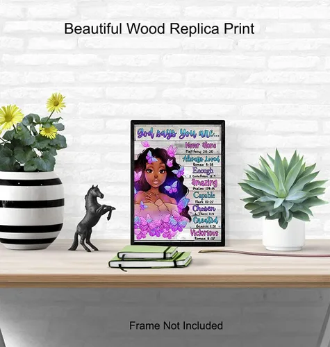Miniatura 4 de Arte de pared y decoración de niña negra, póster con imagen de mujeres afroamericanas, mujeres, adolescentes, lindas afirmaciones positivas, regalos
