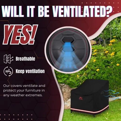 Miniatura 9 de Turtle Life Funda para Silla de Patio, Resistente y Duradera Impermeable para Sillón de Jardín Exterior Sofá Individual Profundo, Funda