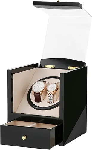 Miniatura 7 de Automatic Single Watch Winder with Quiet Japanese Motor,AC Adapter or Battery Powered,Premium Leather Exterior and Soft Flexible Watch Pillows for
