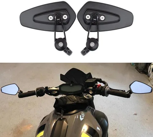 Espejos negros para motocicleta de 7/8 pulgadas para Yamaha FZ09 FZ07 2015-2017 para Kawasaki Z1000 / Z750 / ER-6F / ER-6N para CB1000R para Suzuki