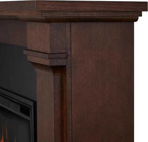 Miniatura 6 de Real Flame Callaway Chimenea eléctrica Grand de 63" con repisa en roble castaño, chimenea eléctrica independiente de gran tamaño para interiores