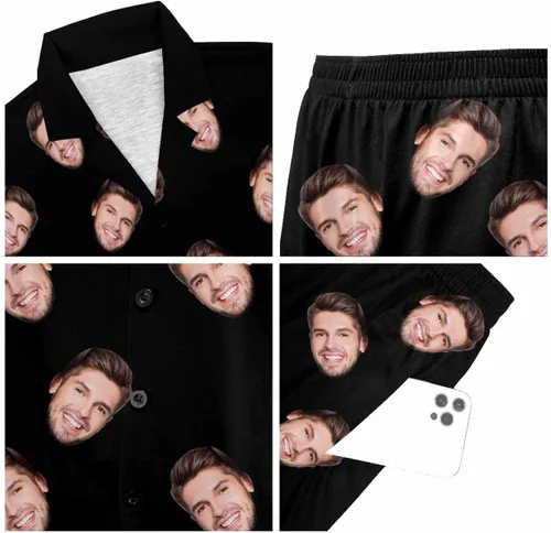 Miniatura 5 de M YESCUSTOM Divertido conjunto de pijama para mujer, pijamas personalizados, ropa de dormir, conjuntos de pijamas, regalos de fotos personalizados..