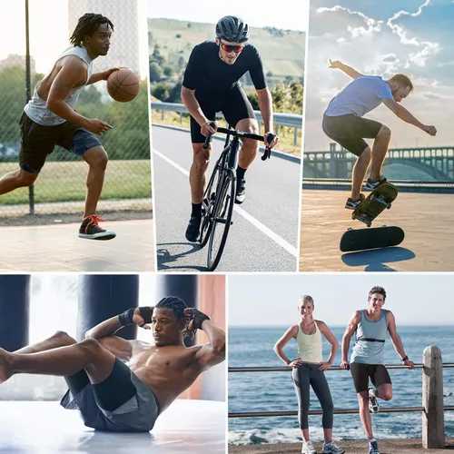 Miniatura 7 de Runhit - Pantalones cortos deportivos de compresión para hombre, de elastano para correr y entrenar