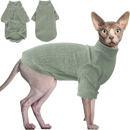 Miniatura 7 de Idepet Sphynx Suéter Camisa para Gatos sin Pelo Gatitos Ropa Suave para Cachorros Pullover Pijamas Lindas para Gatos Mono de Algodón Vestimenta