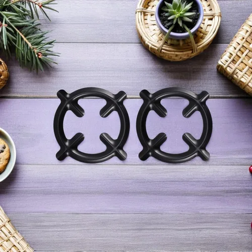 Miniatura 9 de Kichvoe Soportes para estufas de gas de 6.22 pulgadas de hierro fundido para ollas pequeñas y cafeteras, accesorios de cocina, paquete de 2 estantes