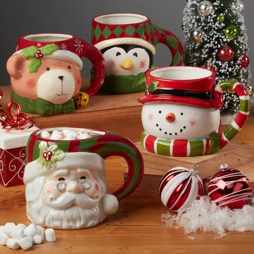 Miniatura 6 de Certified International Holiday 4 Pc. Juego de tazas, 18 onzas, multicolor