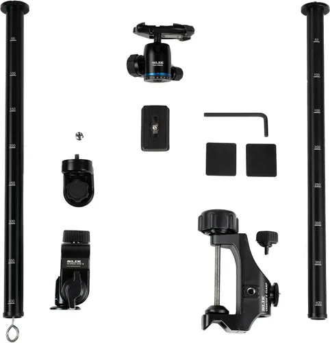 Miniatura 3 de SLIK Creator's Studio Kit (618-762) Kit todo en uno con extensión de poste de abrazadera de 17 pulgadas, brazo deslizante II de 19.5 pulgadas