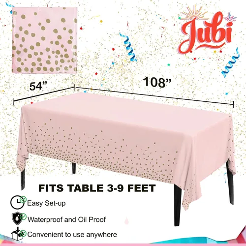 Miniatura 5 de 211 servilletas de oro rosa, suministros de fiesta para 30 invitados, platos desechables de papel, postres, servilletas, vasos, cubiertos y mantel