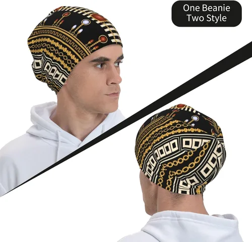 Miniatura 56 de Gorro africano holgado para adultos, tejido elástico, de calavera, gorro de invierno para exteriores para mujeres y hombres