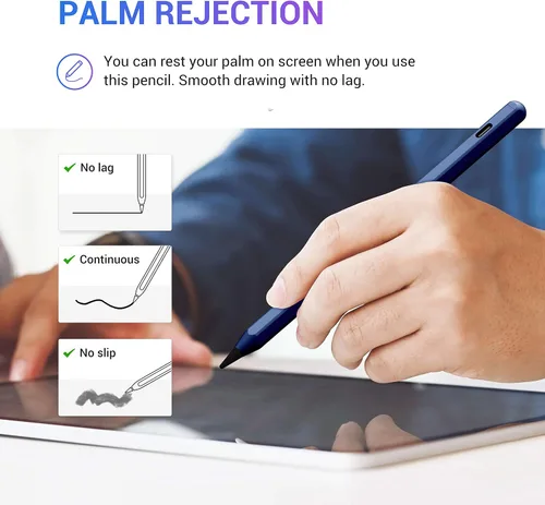 Miniatura 4 de Lápiz capacitivo de rechazo de palma con sensibilidad inclinable para Apple iPad (2018 y posteriores) 6/7/8/9/10ª generación/iPad Pro 11/Pro 12.9