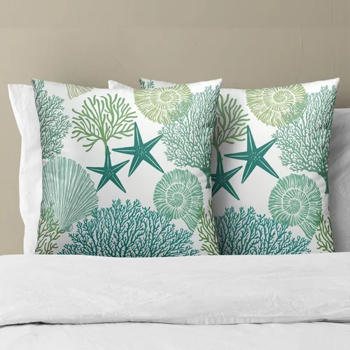 Miniatura 3 de Fundas de cojín decorativas con temática de verano náutica costera de 12 x 12 pulgadas, juego de 2 fundas de cojín de color aguamarina azul verdoso