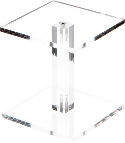 Plymor Elevador de exhibición de pedestal cuadrado de acrílico transparente, 4.5 pulgadas de alto x 4 pulgadas de ancho x 4 pulgadas de profundidad