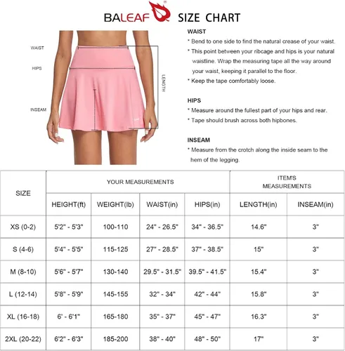 Miniatura 7 de BALEAF Faldas de tenis plisadas para mujer, faldas de golf atléticas con bolsillos cortos para correr, entrenar y hacer deportes