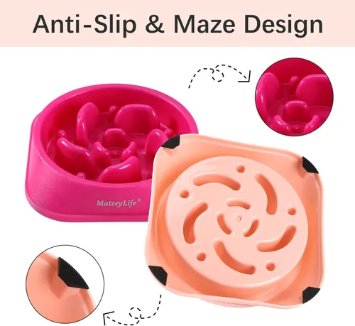 Miniatura 4 de MateeyLife - Cuencos de alimentación lenta, antiasfixia, tipo rompecabezas, interactivos, antideslizantes, para detener la hinchazón, para perros