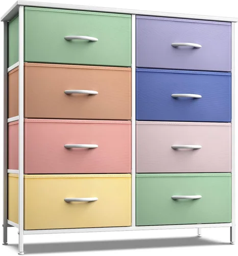 Miniatura 13 de Sorbus - Cómoda para niños con 8 cajones: mueble de almacenamiento en torre para dormitorio, pasillo, armario, organización de oficina, marco