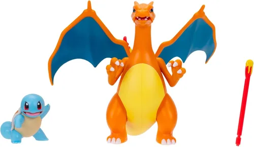 Miniatura 2 de Pokémon Paquete de Batalla de Fuego y Agua – Incluye figuras de acción Charizard de 4.5 pulgadas con acción de llama y figuras de acción de Squirtle