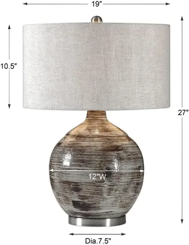 Miniatura 7 de Uttermost Tamula Lámpara de mesa de cerámica azul grisáceo envejecido