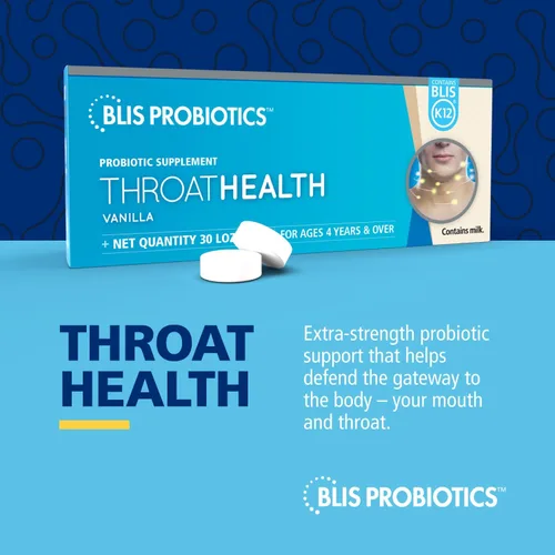 Miniatura 2 de BLIS ThroatHealth Probióticos orales K12 - Apoyo inmunológico y de garganta, vainilla - 30 pastillas, 2.5 mil millones de UFC