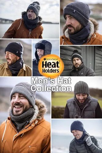 Miniatura 7 de Heat Holders - Gorro de punto para hombre de punto de liga para invierno