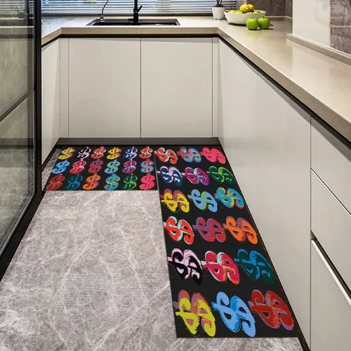 Miniatura 5 de GUBIYU Alfombras coloridas para cocina, cuarto de servicio, alfombra antideslizante para interiores y exteriores, para pasillo, sala de estar