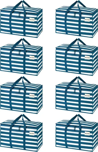 Miniatura 19 de VENO - Paquete de mudanzas, cajas de almacenamiento para embalaje universitario con tapas alternativas, para dormitorio, extragrande, asas