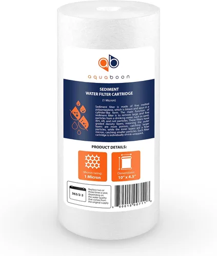 Miniatura 8 de Aquaboon Whole House - Filtro de agua de 1 micrón de 10 x 4.5 pulgadas contra sedimentos de repuesto compatible con DGD-5005, AP810, paquete de 2