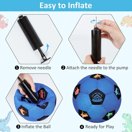 Miniatura 6 de Balón de Fútbol de Interior Tamaño 3 para Niños Pequeños, Pelotas de Fútbol Silenciosas Regalos para Niños y Niñas de 1-5 Años, Pelotas de Espuma