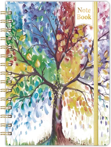 Miniatura 11 de Cuaderno/diario rayado: diario forrado con papel grueso de primera calidad, 8.5 x 6 pulgadas, cuaderno rayado universitario, con exquisito bolsillo