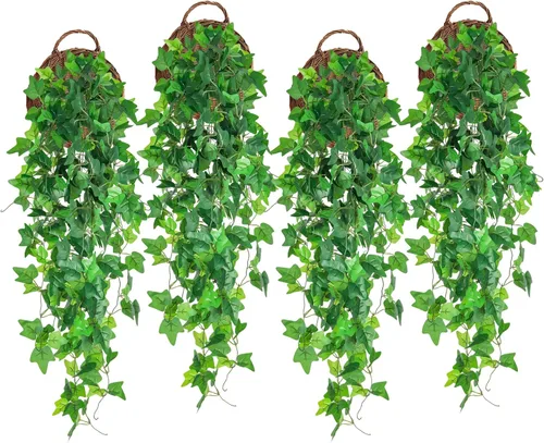 Miniatura 9 de RECUTMS Enredaderas Falsas para Decoración de Habitación 86 Pies Guirnalda de Hiedra Artificial Plantas Colgantes Follaje Artificial Falso Hojas