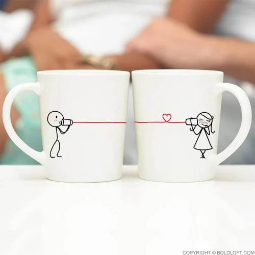 Miniatura 2 de BOLDLOFT - Tazas de café para él y ella, regalo para novia, regalo de esposa, tazas para pareja para él y ella, regalo de San Valentín para ella