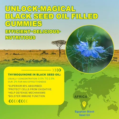 Miniatura 3 de Gomitas de aceite de semilla negra y clorofila, biotina de 500 mcg con colágeno hidrolizado, miel de manuka cruda, orgánica prensada en frío, máxima