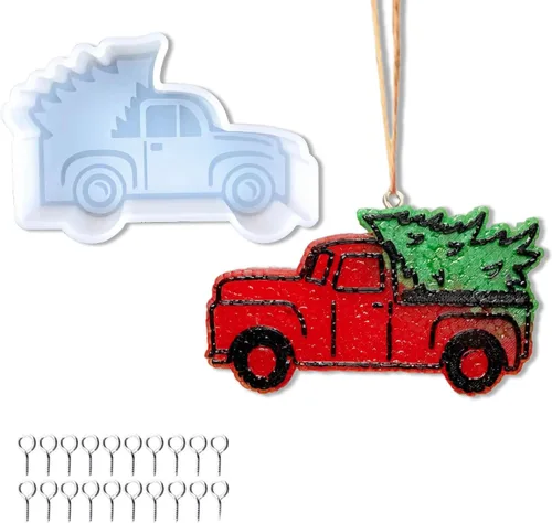 Miniatura 11 de Moldes de silicona Freshie para árbol de Navidad, Rifanda Car Freshie para cuentas aromáticas, frescos de automóvil, velas de jabón, cera de yeso