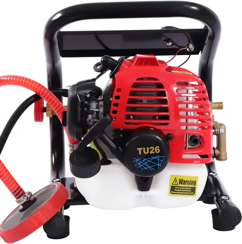 Pulverizador de polvo de niebla de alta presión de 26CC de 2 tiempos, máquina de pulverización agrícola de gasolina de mano 0.9HP, pulverizador a