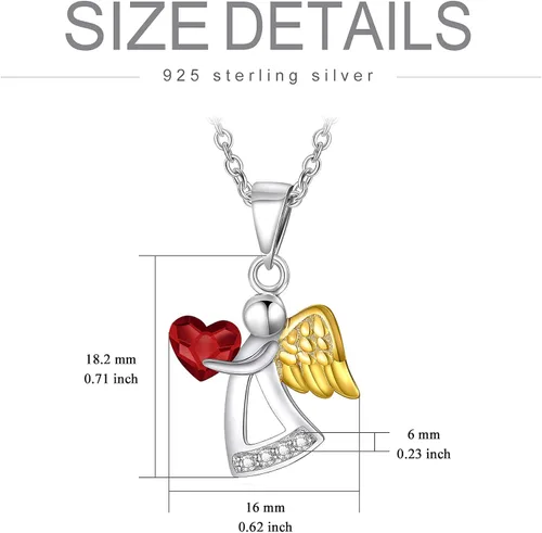 Miniatura 4 de AOBOCO 925 Sterling Silver Guardian Angel Necklace, Birthday Baptism Communion Gifts for Girls Daughter