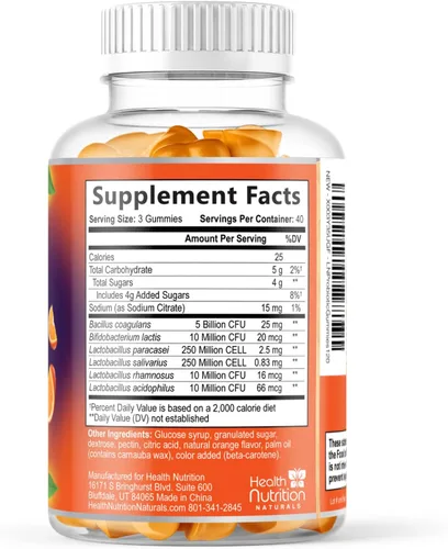 Miniatura 9 de Gomitas probióticas para mujeres y hombres - Fórmula probiótica avanzada de múltiples cepas - Gomitas de apoyo a la salud intestinal y digestiva