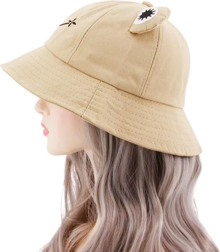 Miniatura 3 de Haoohu Gorra de algodón para adultos, diseño de rana, sombrero de sol para fiesta de disfraces Caqui claro