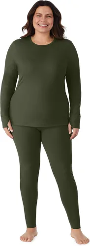 Miniatura 6 de Cuddl Duds Conjunto de ropa interior térmica para mujer, con forro polar, capa base para clima frío, parte superior y leggings, conjunto de invierno