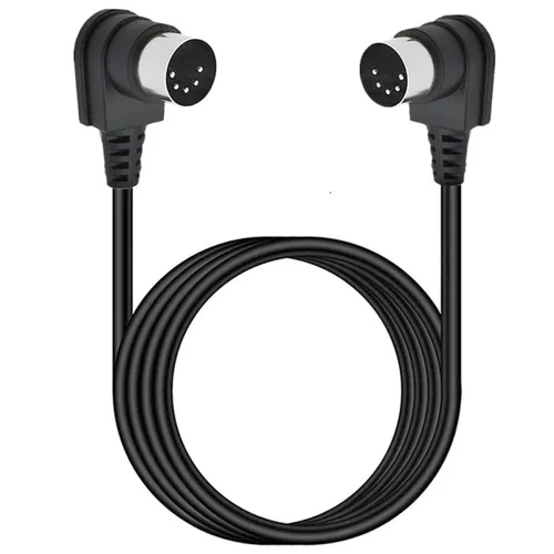 Miniatura 2 de Cable DIN MIDI de 5 pines en ángulo de 90 grados, doul de ángulo recto DIN de 90 grados, macho a macho, cable de audio MIDI para mezclador