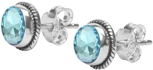 Miniatura 10 de Pendientes de tuerca con gemas, plata de ley 925, aretes de 6 mm redondos para niñas y mujeres, regalo