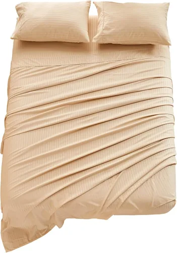 Miniatura 4 de Kingnex Sábanas a rayas para sofá cama de 36 x 72 pulgadas, tamaño individual para sofá cama, microfibra suave de doble cepillado 1800, 3 piezas