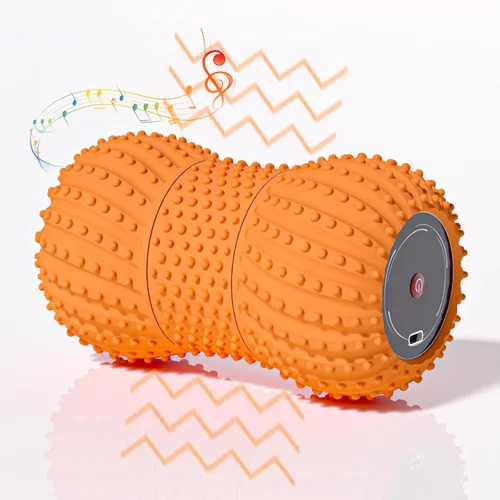 Miniatura 10 de Pelota de masaje de maní vibratoria 2 en 1 con 6 modos de masaje, bola de rodillo de masaje vibratoria recargable para recuperación muscular, azul