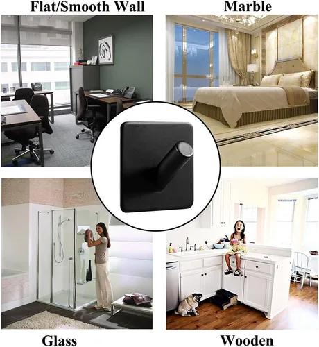 Miniatura 6 de Ganchos autoadhesivos de acero inoxidable para colgar en la pared, modernos ganchos para colgar toallas de abrigo, para baño, cocina, dormitorio